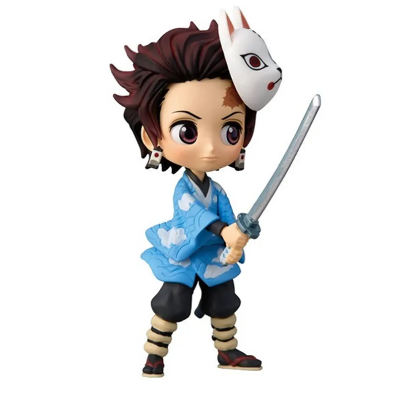 Черный Аниме Фигурка модель демон убийца Kimetsu No Yaiba Q Posket Hashibira Inosuke Tomioka Giyuu Kamado Tanjirou Фигурки игрушки - Цвет: Черный