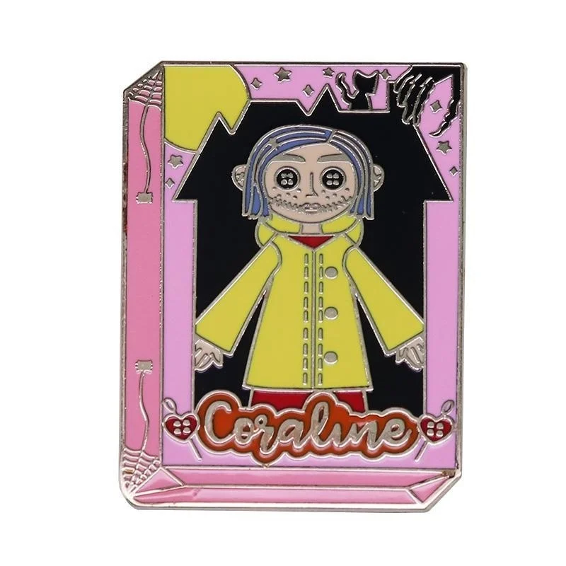 LT915 Coraline Cute Enamel Lapel Pin Badge Pins Hats Clothes Backpack Decoration Jewelry Accessories Gifts for Friends | Украшения и