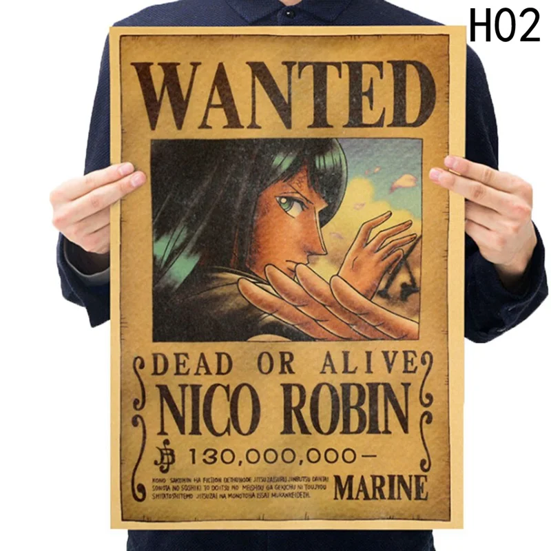 

1 Pcs Nostalgic Anime Manga ONE PIECE Award Poster Series Retro Kraft Cassic Character Hotel Home Decoration Painting