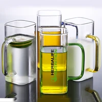 xiaomi new wholesale price transparent herbalife nutrition creative heat resistant square european milk juice glass cup