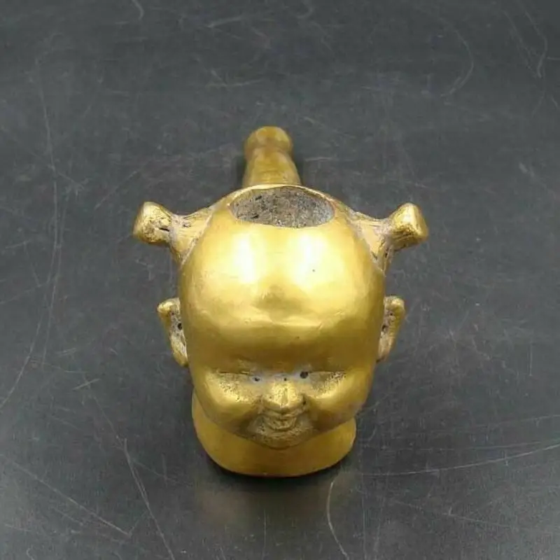 

Collectible Handmade Carved Statue Copper Brass Usable Smoking Tool Pipe