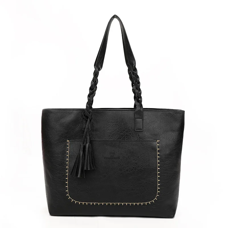 

Handbag capacity shoulder slung pu bag tassel 2021 trend new women's bag