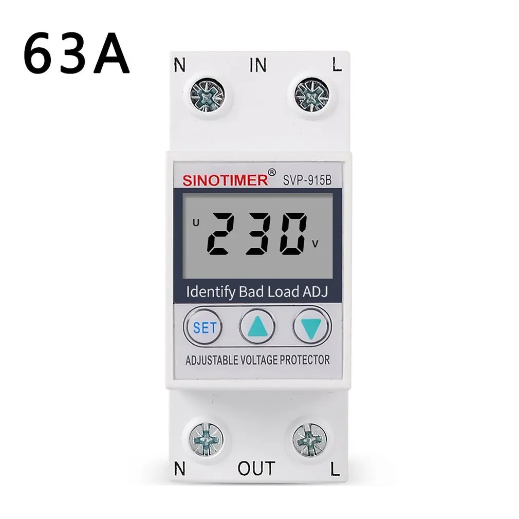 

Rental House Usage LCD Digital Display 230V Adjustable Voltage Surge Protectors Relay With Bad Load Idenfication Protection