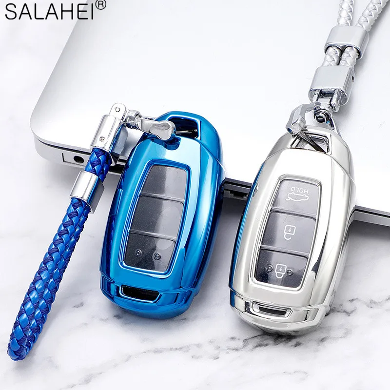 

TPU Car Key Case Cover For Hyundai i30 Ix35 KONA Encino Solaris Azera Grandeur Ig Accent Santa Fe Palisade Covers Auto Interior