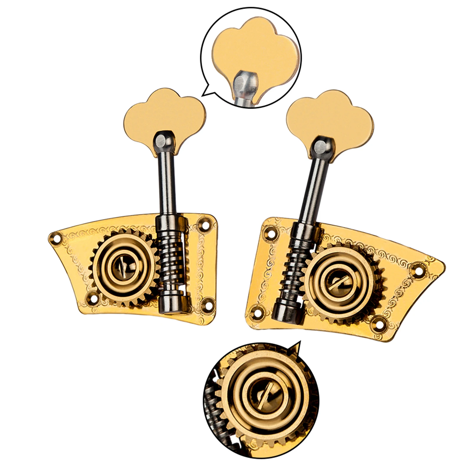 

Double Bass Single Tuning Pegs Tuner Machine Heads 2 Left 2 Right for 4/4 3/4 Double Bass