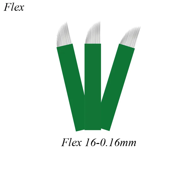 

Зеленые нано-иглы для бровей, 16 игл, 0,16 мм