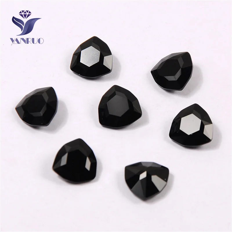 Jet Yanruo 4706 Trilliant Стеклянные Камни DIY Strass острый задний кристалл для нашивки Стразы все для шитья аксессуары - Цвет: Jet