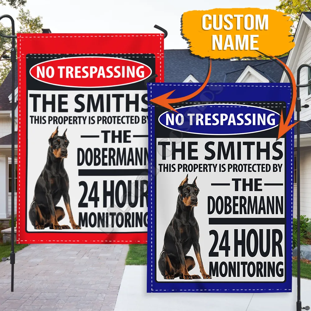 

Персонализированный флаг Dobermann с защитой от ограничений, 3D Печатный домашний флаг, двусторонняя печать