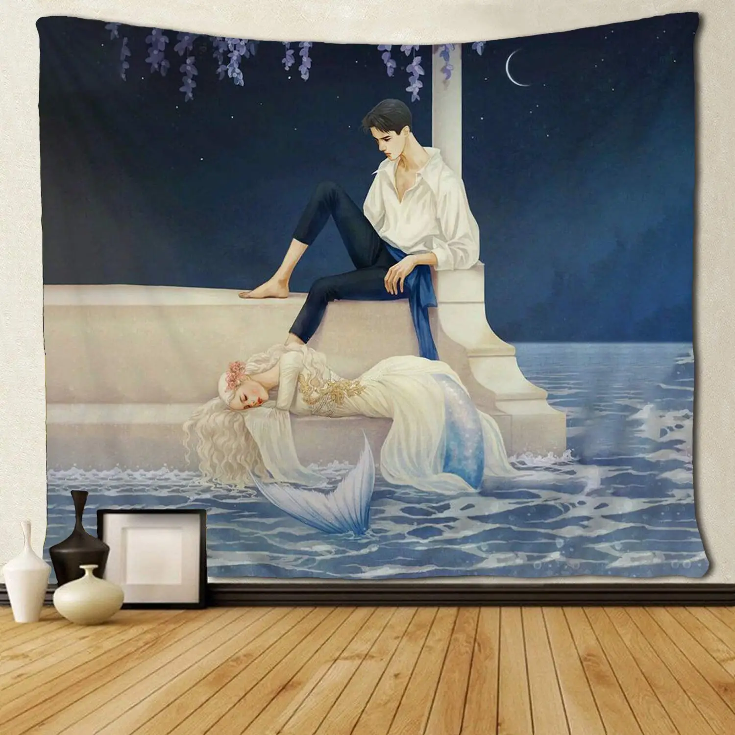 Русалка Любовь иллюстрация гобелены хиппи художественные Декорации для
