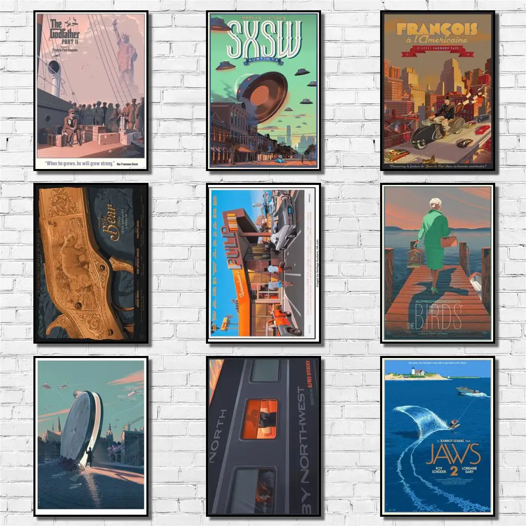 

35 дизайнов, Лоран дурие, искусство, работа, белая бумага, кинопостер, домашняя наклейка, искусство, картина, искусство для кофейни, бара 2