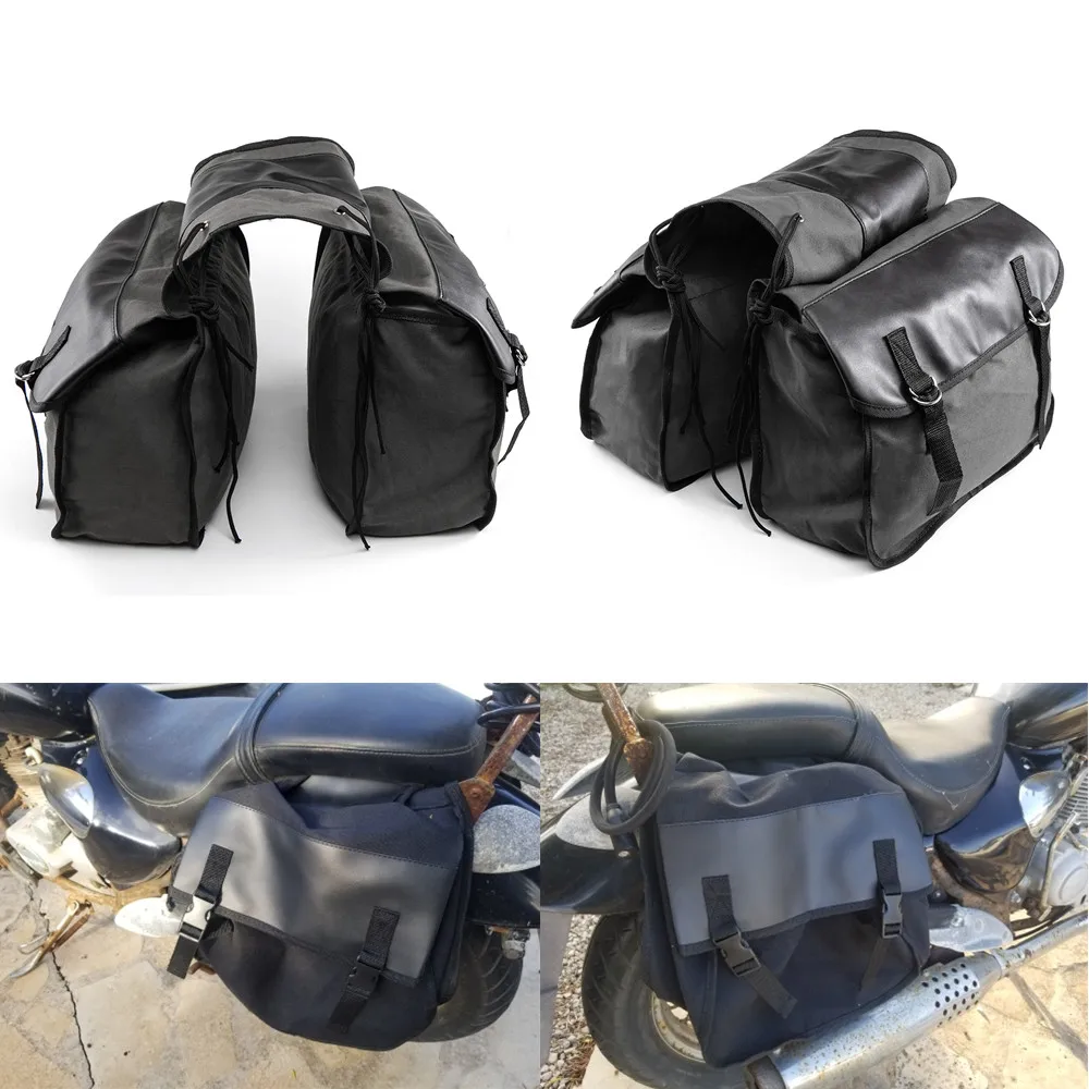 Canvas Motorcycle Saddle Bags Waterproof SaddleBags For Luggage Travel Knight Rider Touring Box |