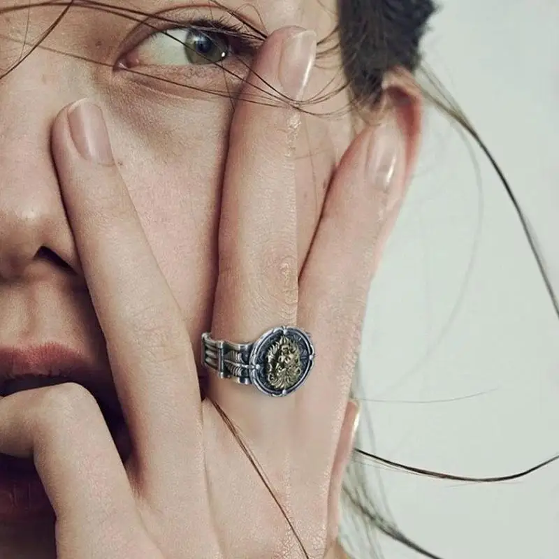 1 шт. Ретро могильная плита король голова широкое кольцо для Для мужчин женщин
