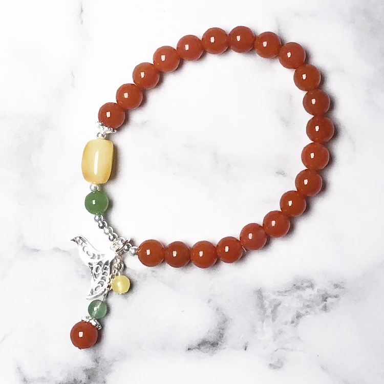 

Вишнево-красный Южно-красный пчелиный воск DIY кулон в виде рыбьего хвоста браслет