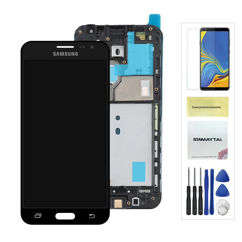 Black With Frame J320F ЖК-дисплей для samsung Galaxy J3 J320 J320A J320M J320F дисплей SM-J320FN/M/H/DS сенсорный экран дигитайзер с рамкой в сборе - Цвет: Black With Frame