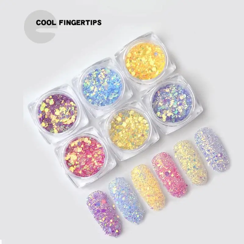 Хамелеоновые Блестки для ногтей 1 коробка блестки УФ гель украшения цветной