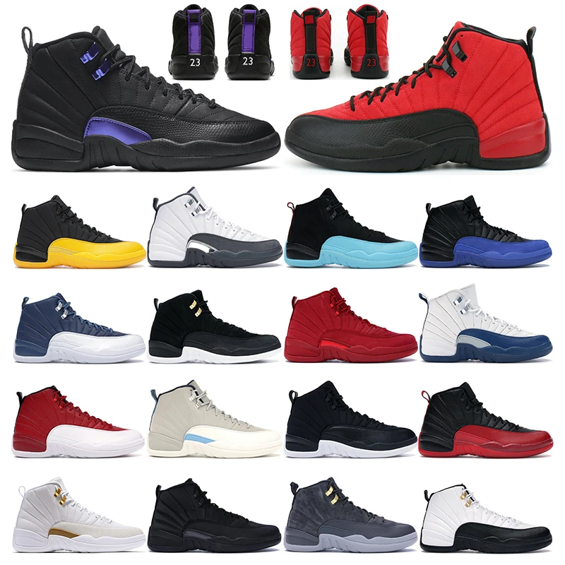 

Men Basketball Shoes Retro 12 Playoff Gym Red White Black Flu Game Royal Ball Hot Gold Mens Sports Sneaker Trainers 36-47