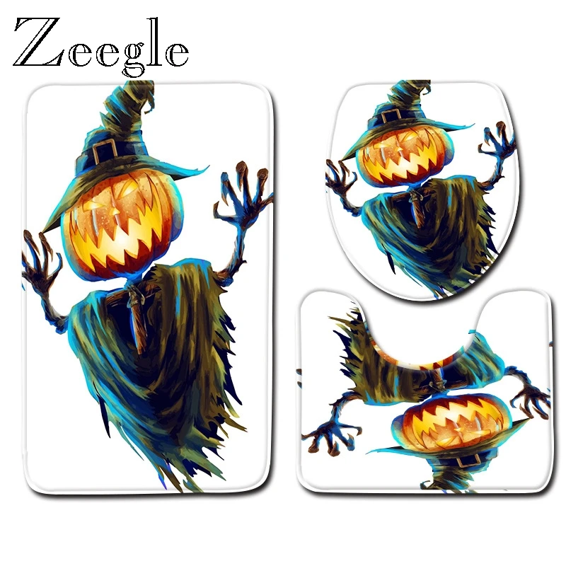 Набор мягких ковриков для ванной Zeegle Helloween чехол на сиденье унитаза