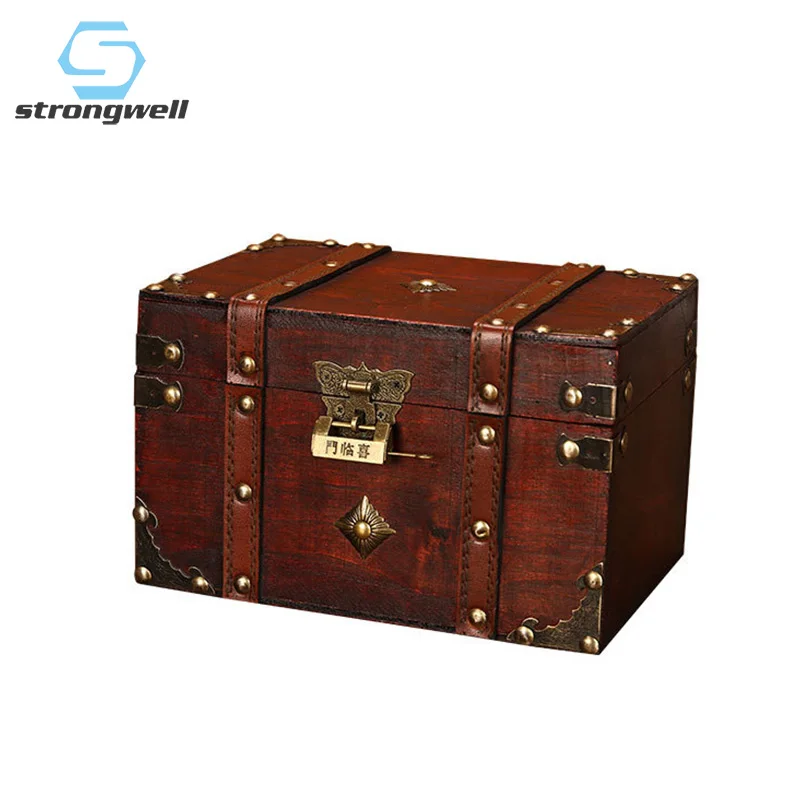 Strongwell европейская деревянная квадратная коробка для хранения в стиле ретро