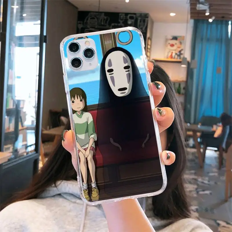

Cartoon Studio Ghibli Spirited Away Phone Transparent for iPhone 6 7 8 11 12 s mini pro X XS XR MAX Plus se cover funda shell