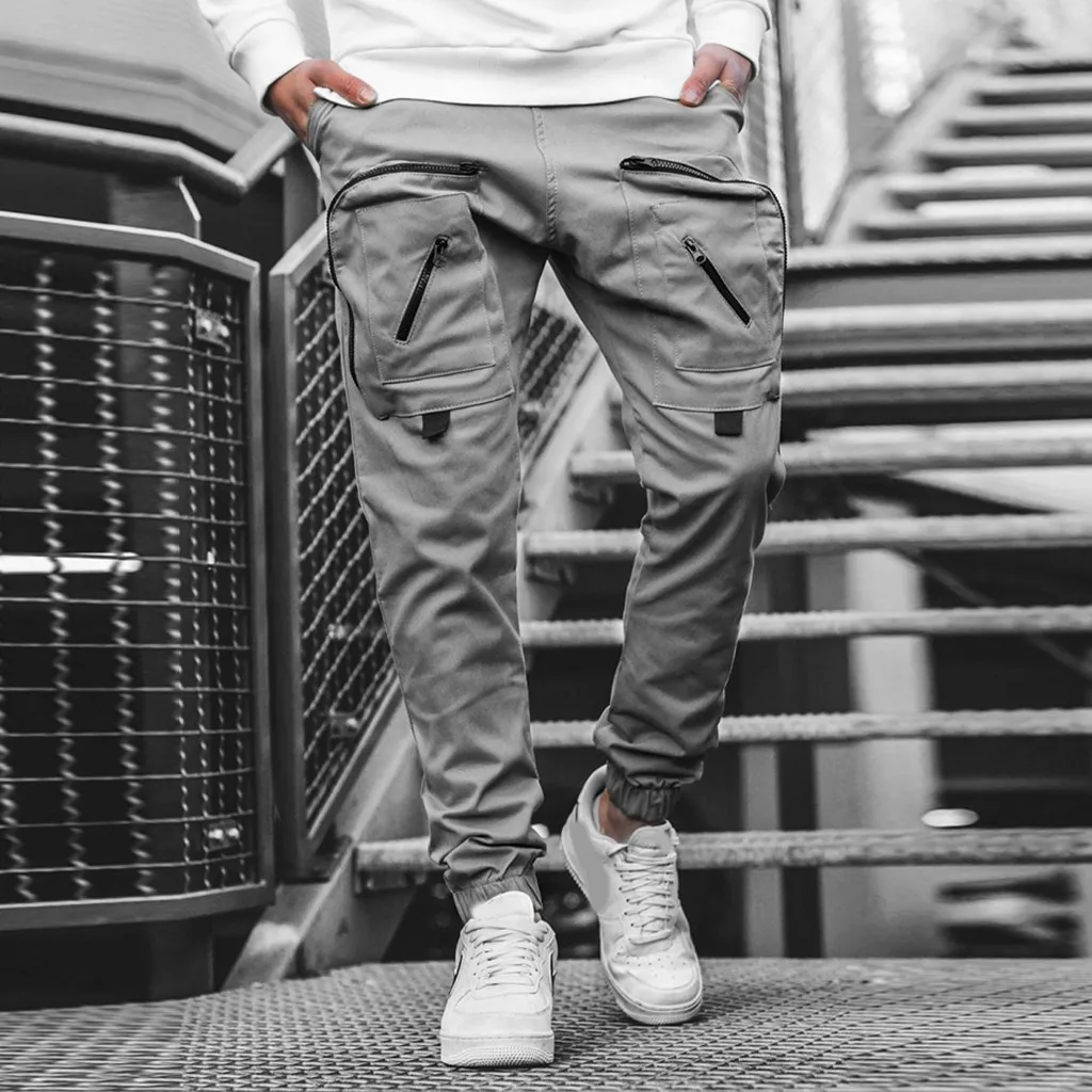 Feitong уличные брюки карго мужские модные однотонные спортивные для отдыха удобные