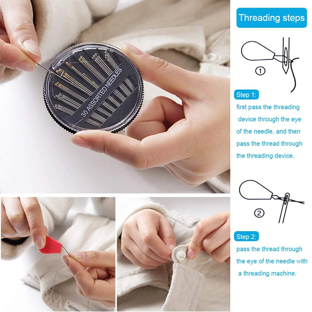200pcs Portable Sewing Supplies Set Needle Thread Kit Anti-Scratch Durable Case for Adults Home Repair DIY L5 | Дом и сад