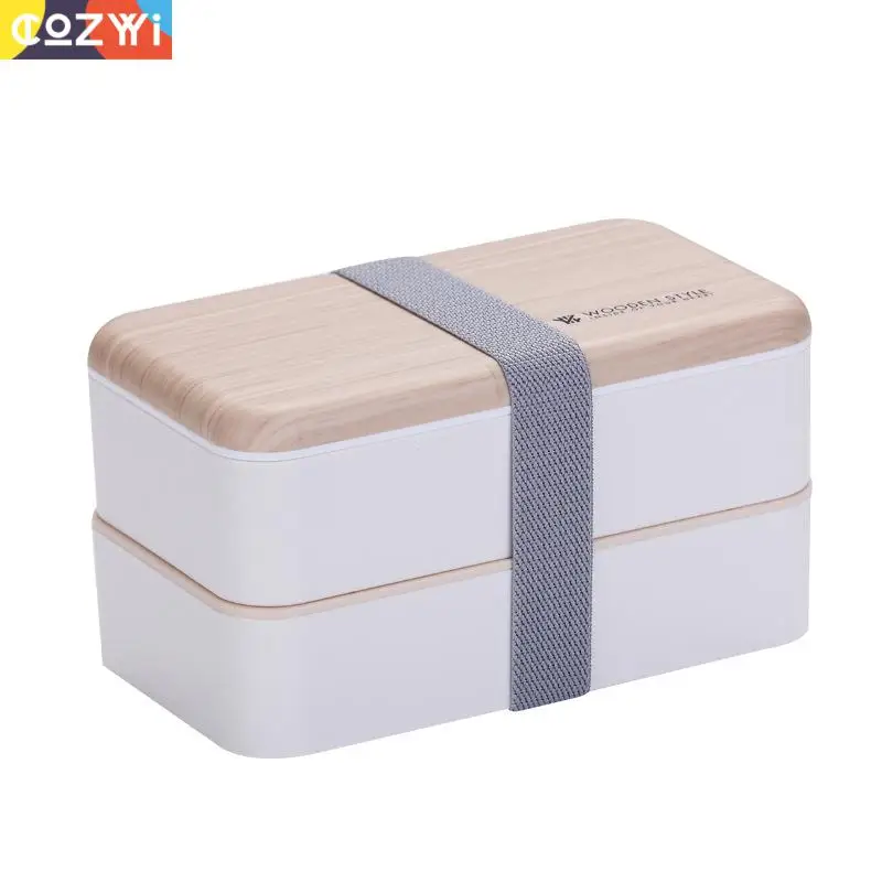 1200 мл большая крышка acity Lunchbox деревянная 2 отсека с ложкой детская офисная уличная