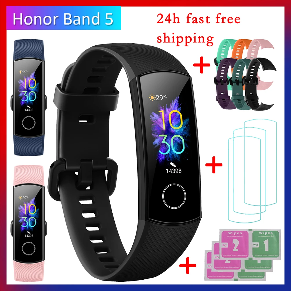 Оригинальный honor band 5 Смарт браслет глобальная версия оксиметр часы активно