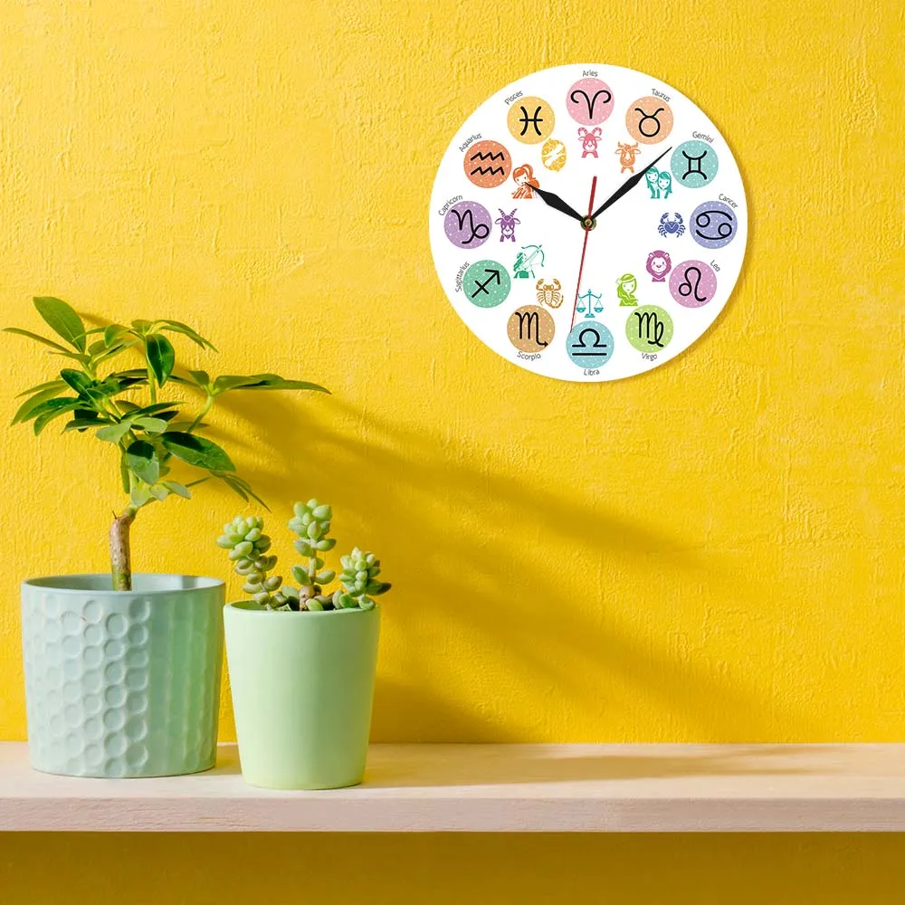 Мультяшные Знаки зодиака декоративные настенные часы детская комната
