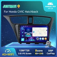 android 10 0 car radio multimedia player gps wifi carplay stereo for honda civic hatchback 2012 2017 auto video out obd no dvd