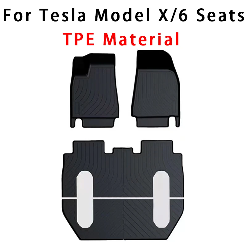 Специальный коврик для ног 6 сидений Tesla Model X водонепроницаемый нескользящий