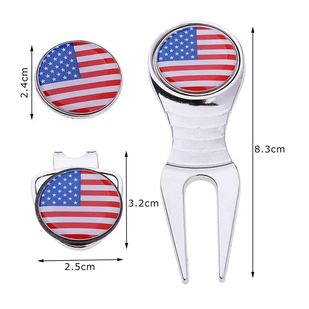 

Golf Hat Clip Golf Tool Gift Set Includes Hat Clip and Ball Marker Pitch Repair Tool Aiming Tools for Golf Training Aids