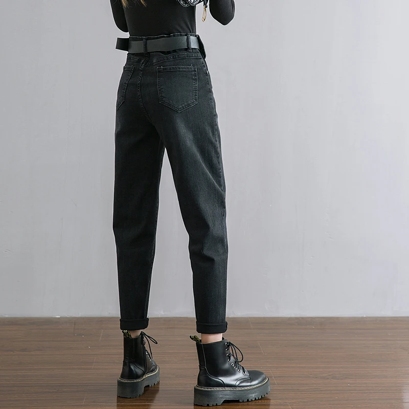 Harem High Waist Jeans Women Vintage Straight Boyfriend Mom Mujer Retro Denim Pants 2020 Blue Black Casual | Женская одежда
