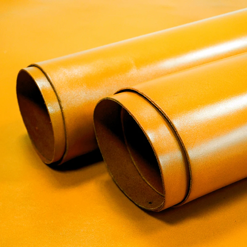 Ярко желтая кожа из восковой кожи первый слой натуральной растительного