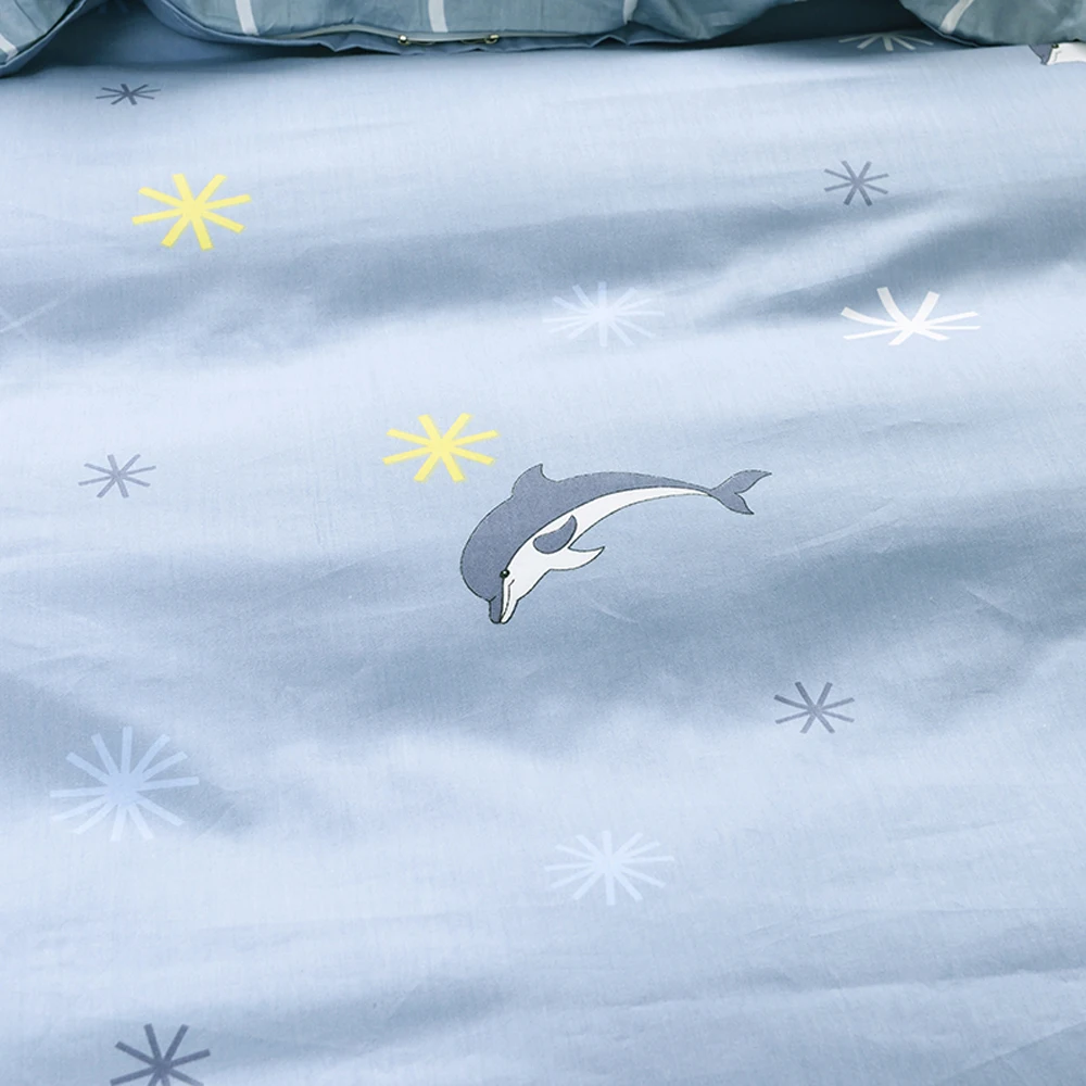 

3 Pieces Set Bedding Set Duvet Cover Pillowcase Cotton Mill One Piece Warm Thicken Soft Solid Pure Cotton Printing Bedding