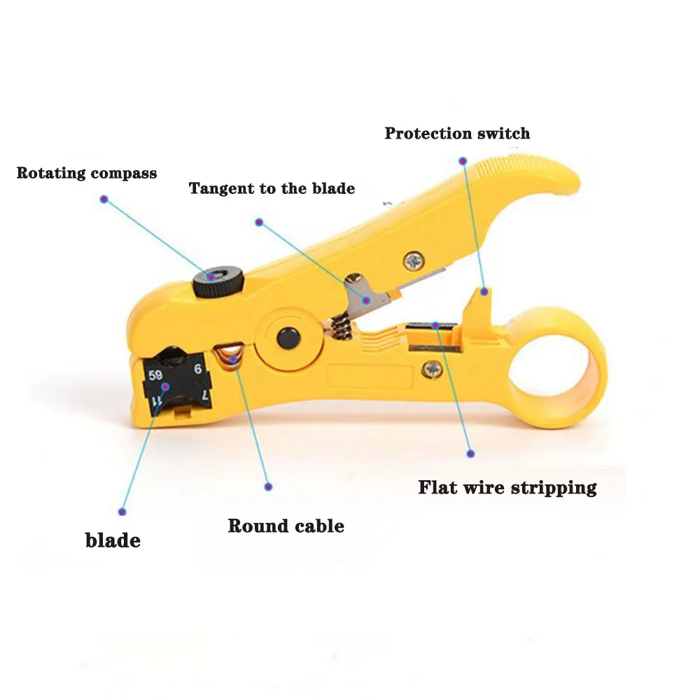 

Manual network stripper pliers coaxial cable stripper plastic multi-function stripper