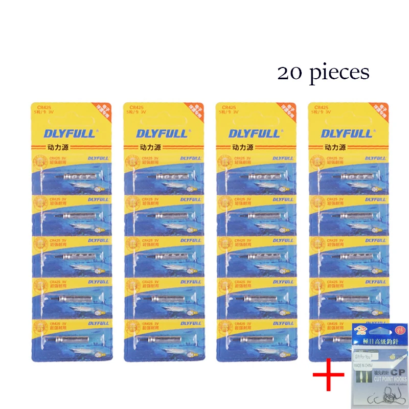 20 шт./лот CR425 батарея для рыбалки поплавки литиево контактный аккумулятор ночник