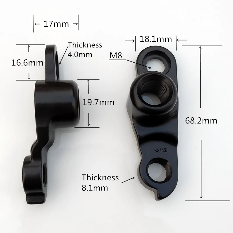 

100pc Bicycle gear rear derailleur hanger dropout SR142 For kellys WHYTE DROPWH17 Airborne Jamis Kinesis 142x12mm Pitch 1.75mm