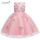 Праздвечерние чные Платья с цветочным рисунком для девочек; Элегантные Детские платья на день рождения для девочек; Официальное детское свадебное платье принцессы; Костюм