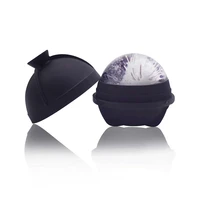 hot creative silicone portable black round ball ice cube mold tray desert sphere mould diy cocktail forma de gelo value