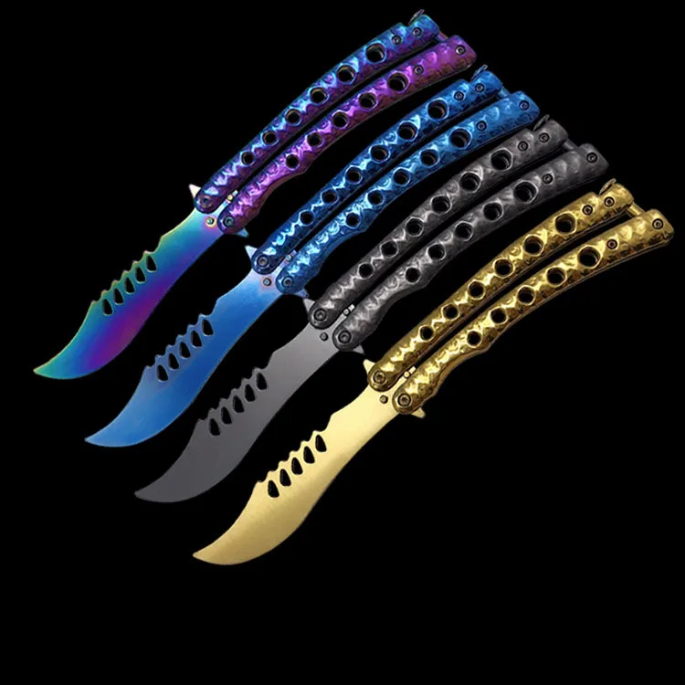 Тренировочный нож бабочка из нержавеющей стали для охоты кемпинга тактический