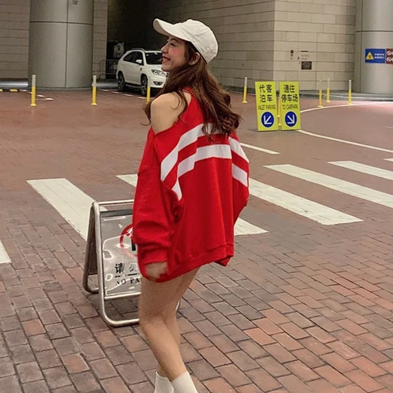 Женская толстовка в стиле хипстер повседневная одежда Корейском с длинным