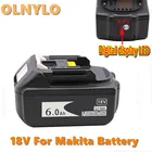 Оригинальный BL1860 18 V 6.0Ah Замена Батарея для Makita Мощность инструмент 6000 мАч, BL1840 BL1860 Батарея с светодиодный Мощность Дисплей 18 v 6A