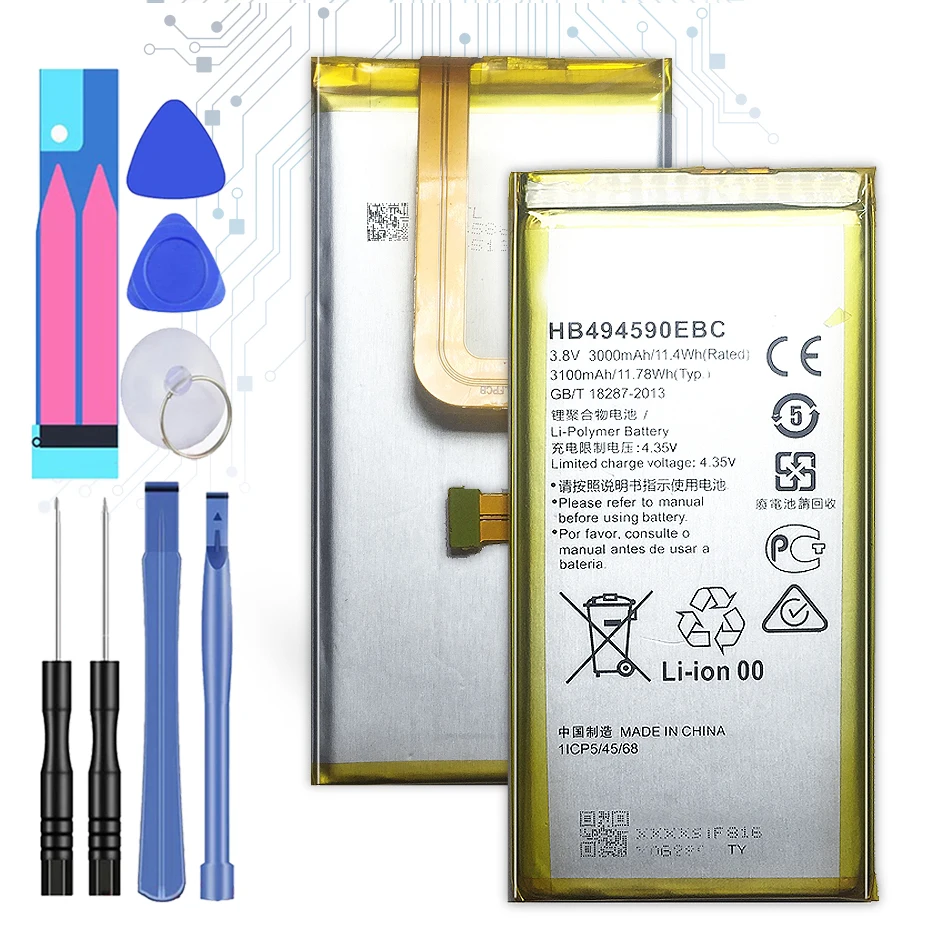 

Replacement Battery For Huawei Honor 7 Glory PLK-TL01H ATH-AL00 PLK-AL10 G620 G628 Battery 3000mAh HB494590EBC with Track Code