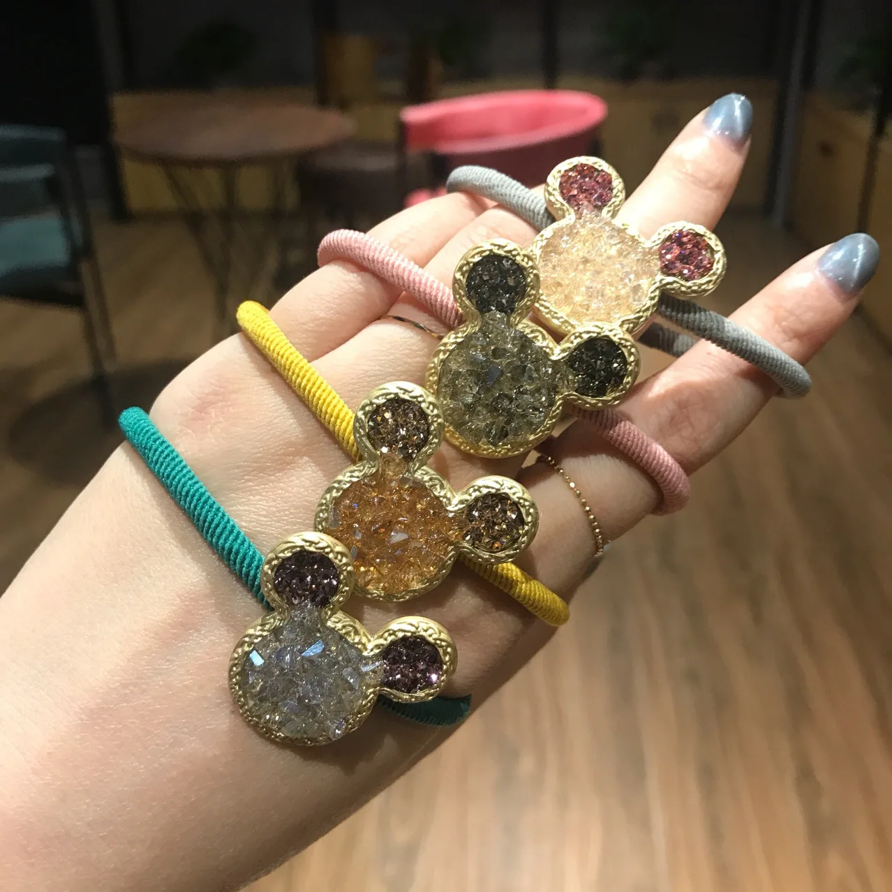 Аксессуары для кукол из мультфильма Диснея кольцо волос с кристаллами Микки