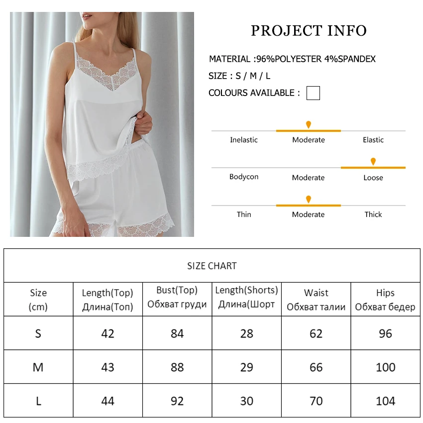

HiLoc Sexy Patchwork Lace Sleepwear Home Suit With Shorts For Women Pajama Feminino Summer Strappy-Back Satin Pajamas Woman Set
