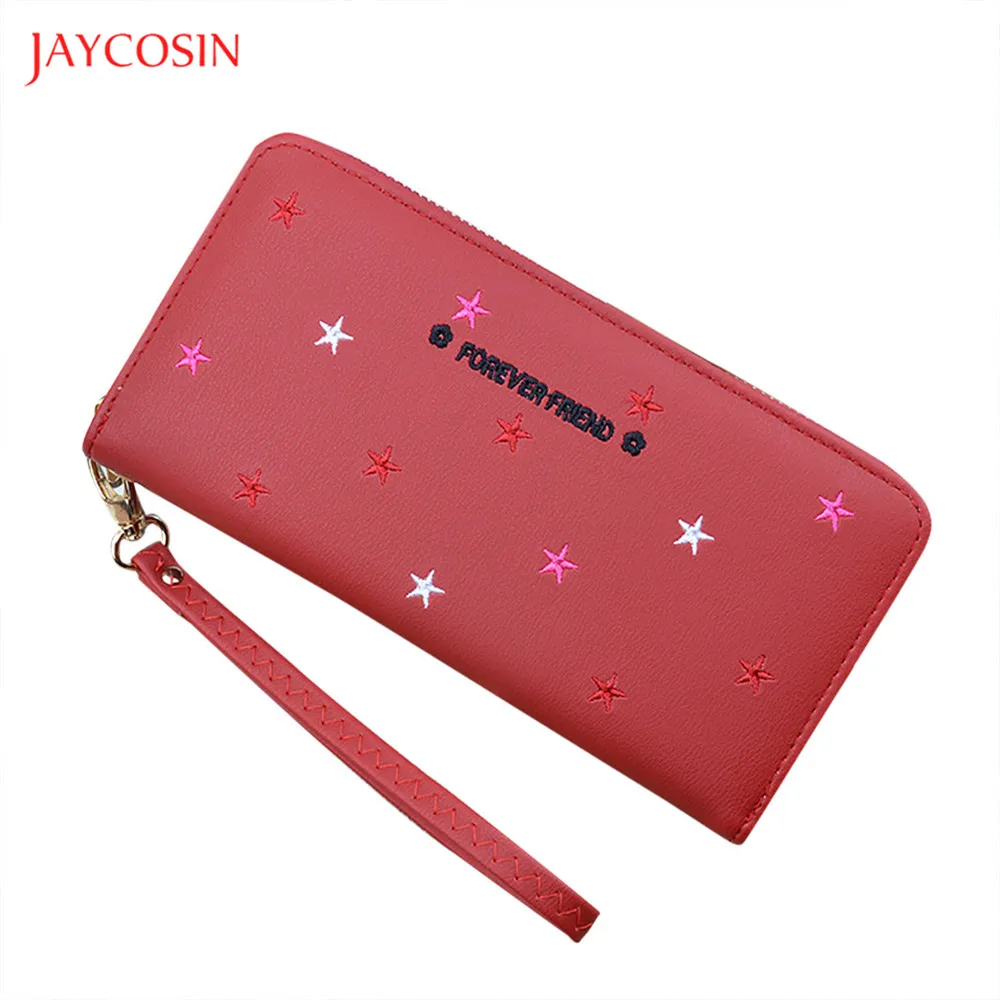 Новые модные кожаные женские кошельки Jaycosin трехцветный длинный Дамский клатч в