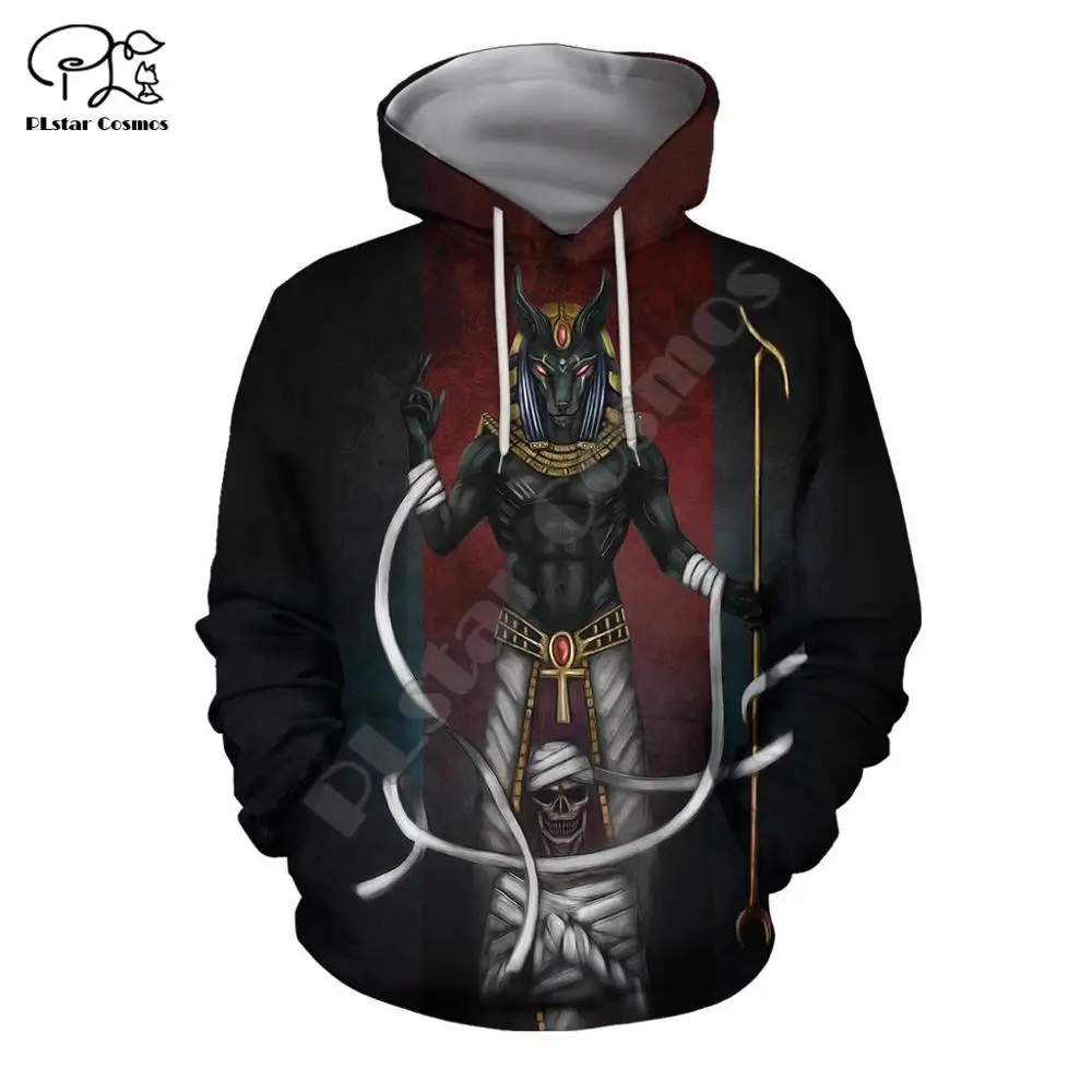 

PLstar Cosmos Хорус, египетский фараон, анубис, Древняя египетская татуировка, уличная одежда для мужчин и женщин, Повседневный пуловер, забавные ...