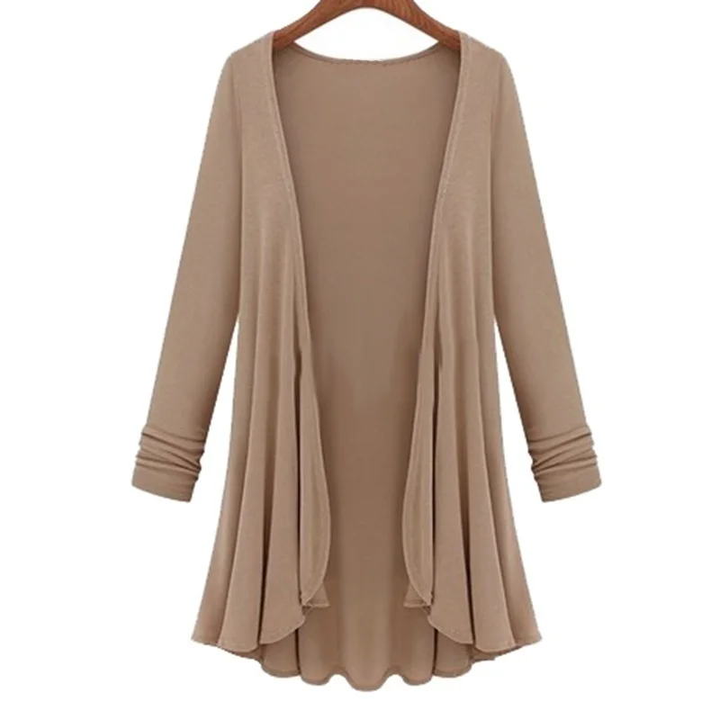 

ZOGAA Plus Size Spring Autumn Women Cardigan Jacket Coat Casual Long Sleeve Outerwear Female Fashion Solid Color Overcoats