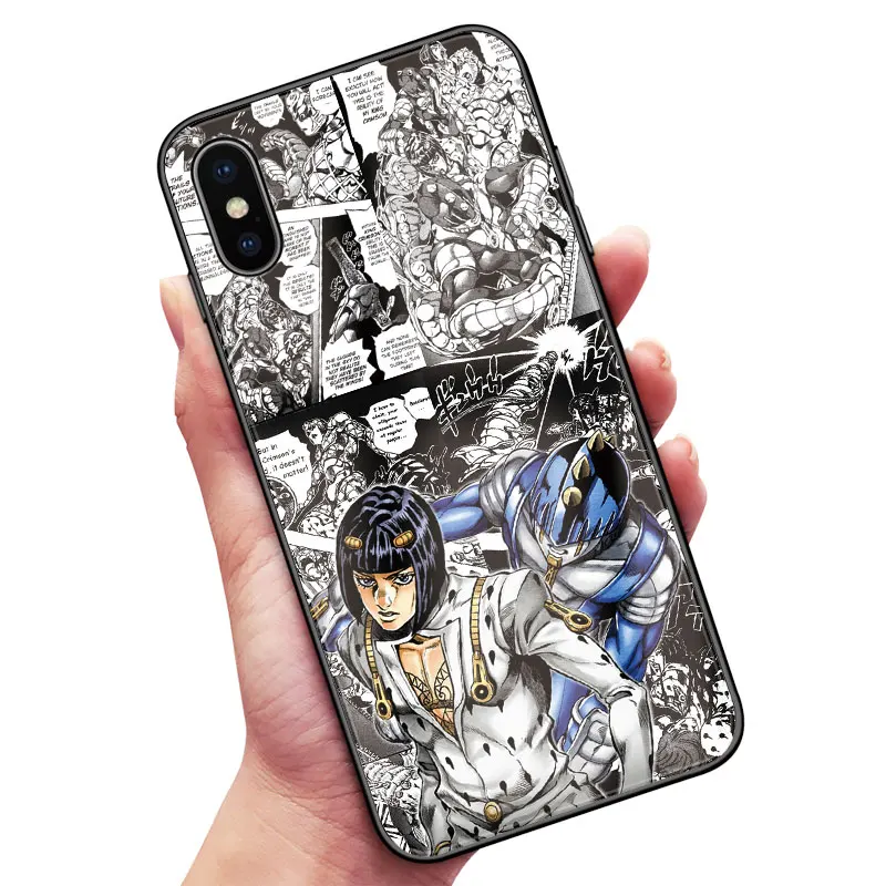 Необычные приключения Джоджо аниме Coque чехол из закаленного стекла для телефона чехол для iPhone6s 7 8 Plus X XR XS 11 PRO MAX - Цвет: Jojo 3