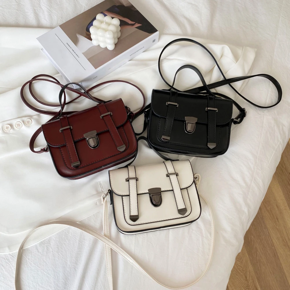 

Vintage Women Shoulder Messenger Bag Preppy Style PU Leather Female Handbag Fashion Ladies Shopping Crossbody Bag 2021